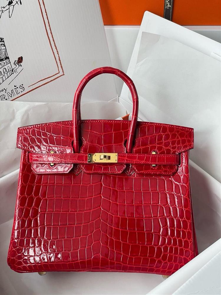 Customer order Birkin 25 Ferrari Red Gold Button Nile Crocodile Hand Sewing  professional luxury fashion brand agency businessIf you have wholesale