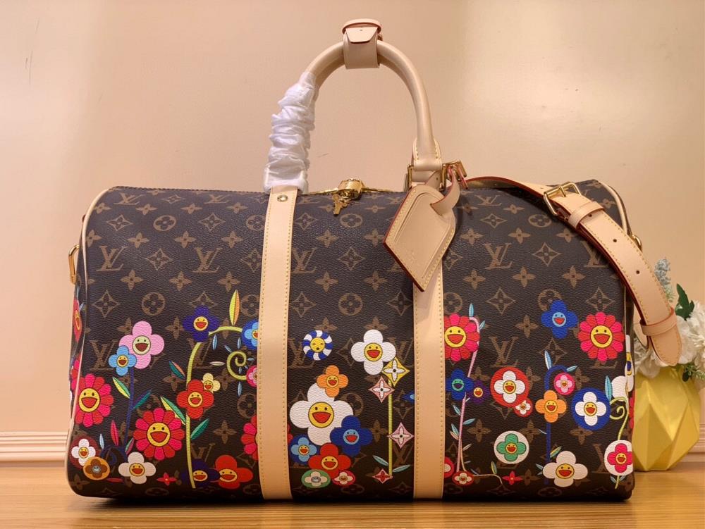 Original Factory 2368750 Top Order KEEPALL 45 Travel Bag M14182 41418 Sunflower Murakami TakashiKeepall Hr is a classic in the Louis Vuitton travel ba