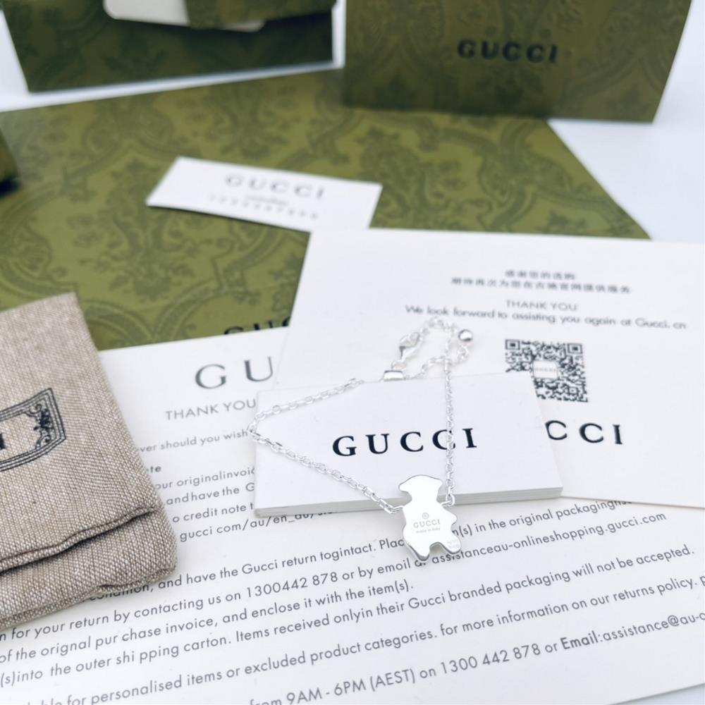 GUCCI sterling silver teddy bear zipper bracelettagId 10722739tagName  Gucci Bracelet  professional luxury fashion brand agency businessI