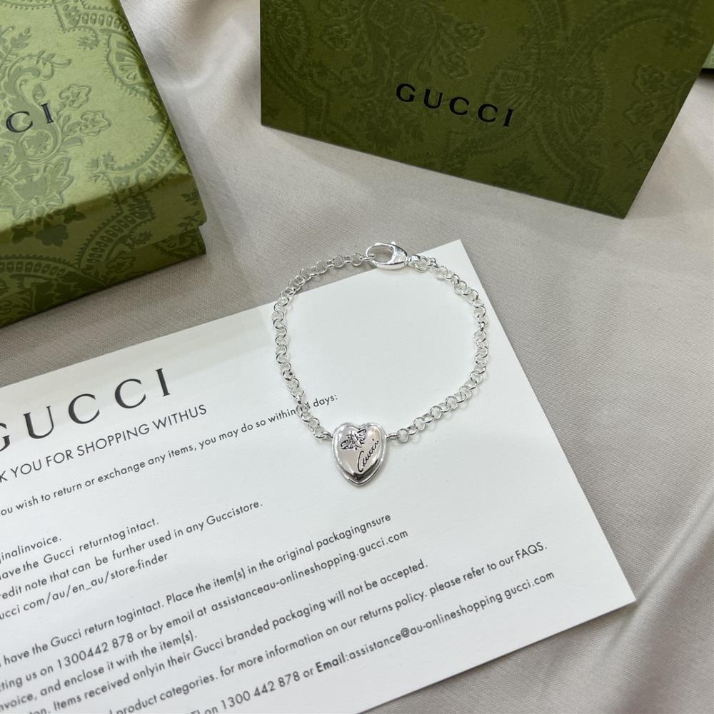 Gucci 925 sterling silver minimalist design butterfly pattern heart braceletSize 18cm 20cm adjustabletagId 10722739tagName  Gucci Bracelet