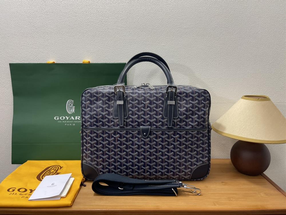 The Goyard Ambassade computer bag is now available for shipment featuring multiple pockets and capacity that combine elegance and practicality It ca