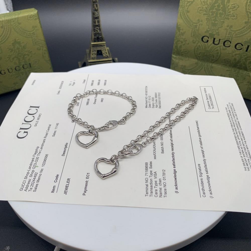 Gucci 925 sterling silver fashionable heartshaped pendant braceletSize 17cm 18cm 19cm 20cmtagId 10722739tagName  Gucci Bracelet  professi