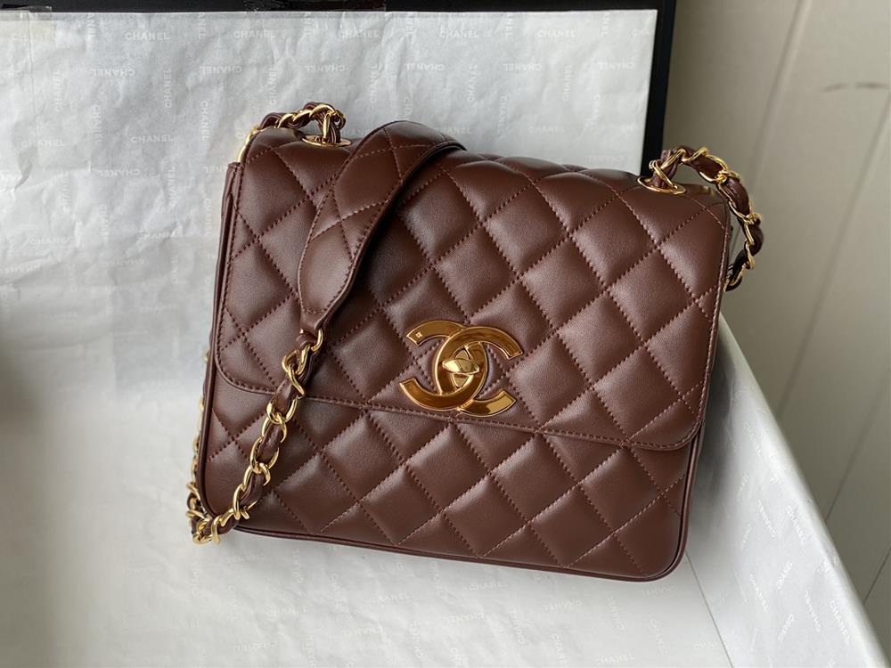 Qi Chang Wang Bei Sao Used BagDafang Fat Middle aged Bag in stock classic diamond grid with gold hardware imported sheepskin with excellent glossine