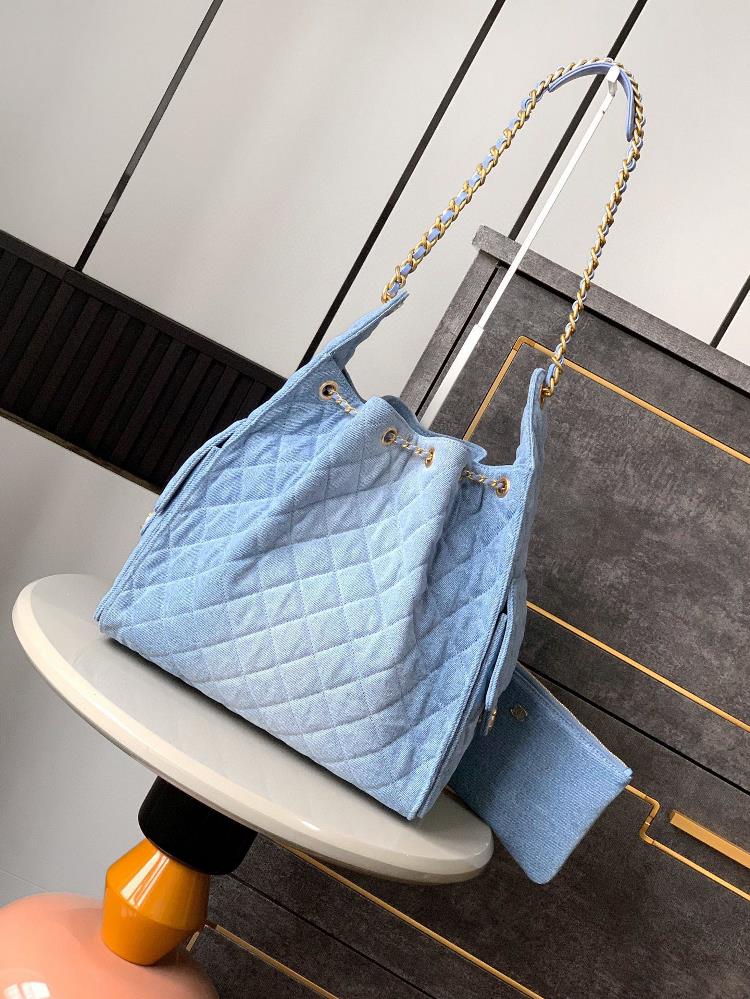 Large size with small bag export product OHANEL25P springsummer denim new hippie shiny black gold casual lazy bag type is undoubtedly the king of spr