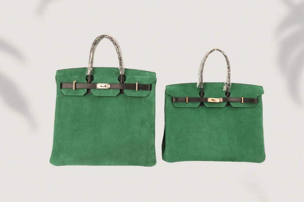 New productPlatinum 4035cm black swift plain weave leather with green suede suede suede silver buckle European and American fashionable hand sewn wax