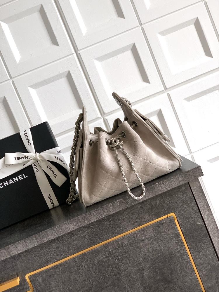 Silver buckle hardware mini size gray brown OHANEL 26C suede leather new hippie shiny brown casual lazy bag shape is undoubtedly the king of spring an