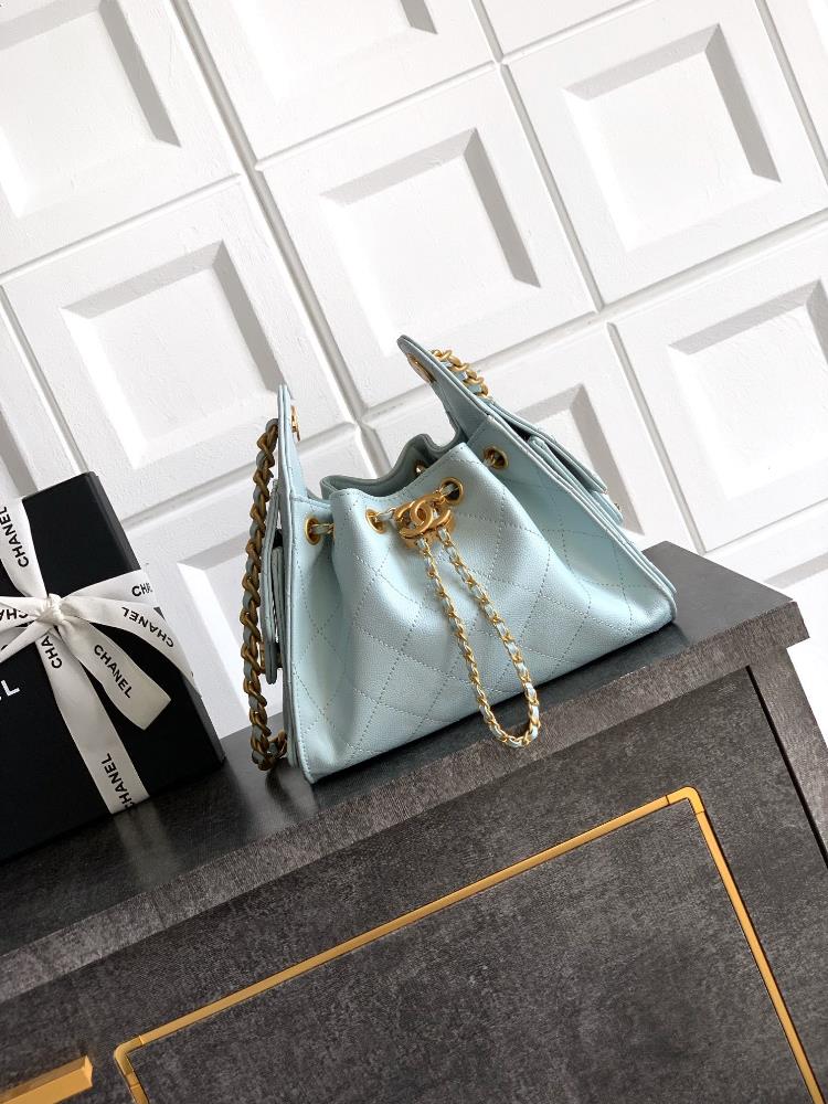 Mini size baby blue OHANEL 26C caviar leather new hippie shiny black gold casual lazy bag shape is undoubtedly the king of spring and summer vacation