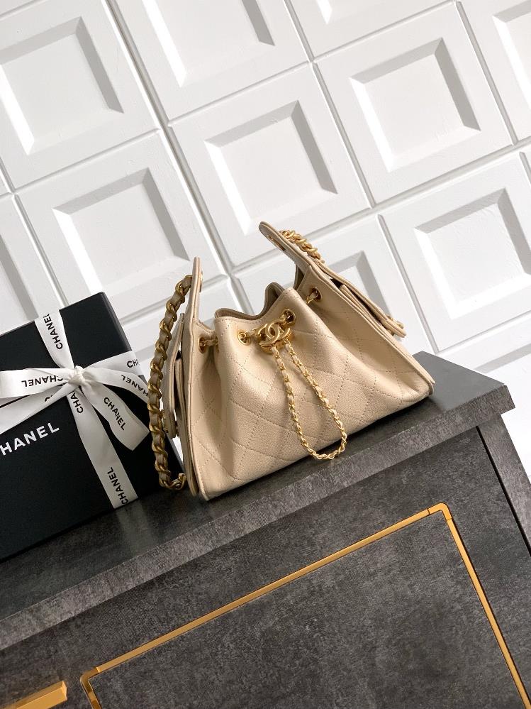 Mini size milk tea color OHANEL 26C caviar leather new hippie shiny black gold casual lazy bag shape is undoubtedly the king of spring and summer vaca