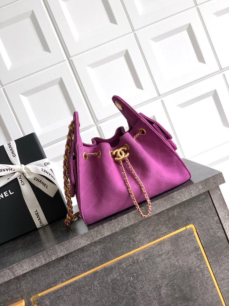 Mini size taro purple OHANEL 26C suede new hippie shiny black gold casual lazy bag design is undoubtedly the king of spring and summer vacations with