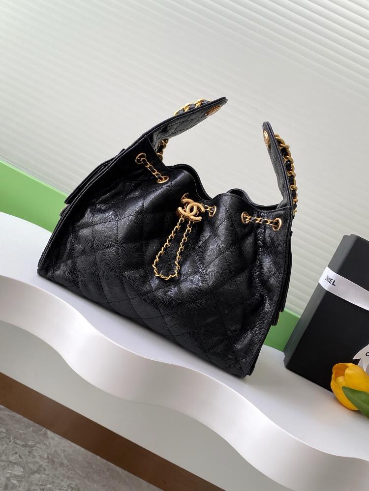 25c Ball Pattern Leather Hip Hop BagChanel Hobo Underarm Bag Hippie Underarm Bag SmallRetro gold coin button drawstring bucket bag with diamond grid p
