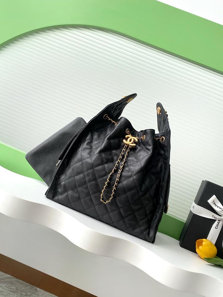 25c Ball Pattern Leather Hip Hop BagChanel Hobo Underarm Bag Hippie Underarm Bag MediumRetro gold coin button drawstring bucket bag with diamond grid