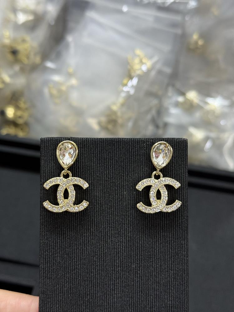 Fragrant New Water Drop Full Diamond Double C EarringsTagName  Chanel earrings tagId 10953326  professional luxury fashion brand agency b