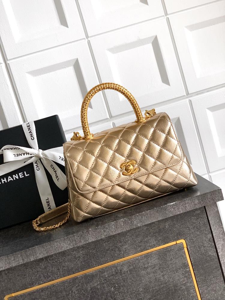 Champagne gold 23cm OHANEL 25A gold diamond hollow handle is a classic and fashionable collection with a hot selling item The cocohandle classic wor