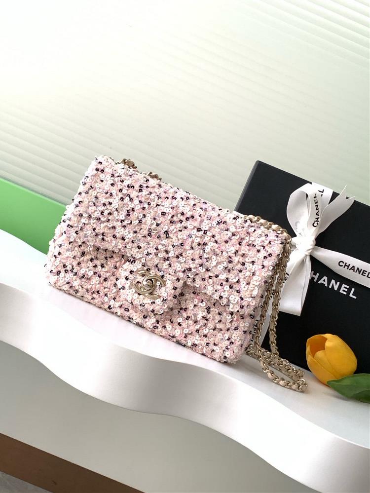 Chanel 24k special sequin Cf apricot colorWarm and highend throughout autumn and winterStyle number AS4298Size 20cmtagId 80076367TagName  CF