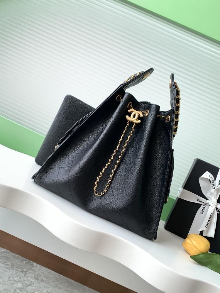 25c Ball Pattern Leather Hip Hop BagChanel Hobo Underarm Bag Hippie Underarm Bag MediumRetro gold coin button drawstring bucket bag with diamond grid