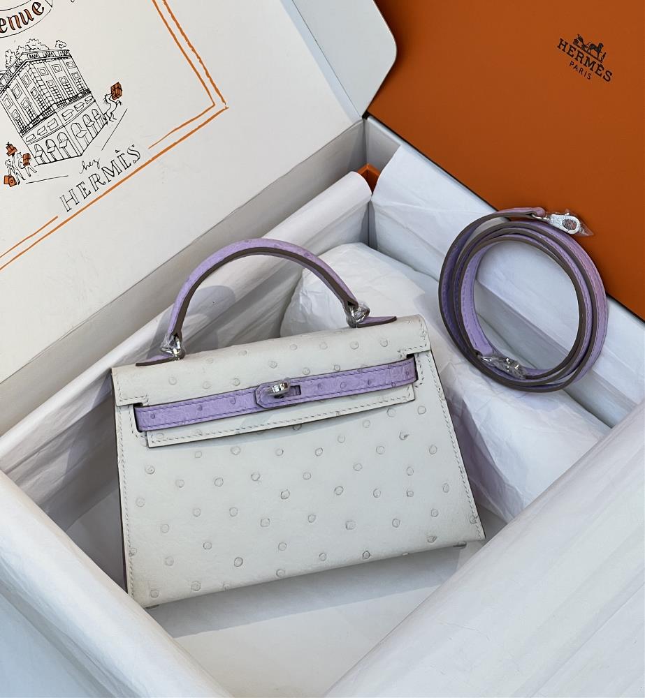 Kellys secondgeneration ostrich color blocking model Glacier White Fragrant Taro Purple in stock  professional luxury fashion brand agency busines