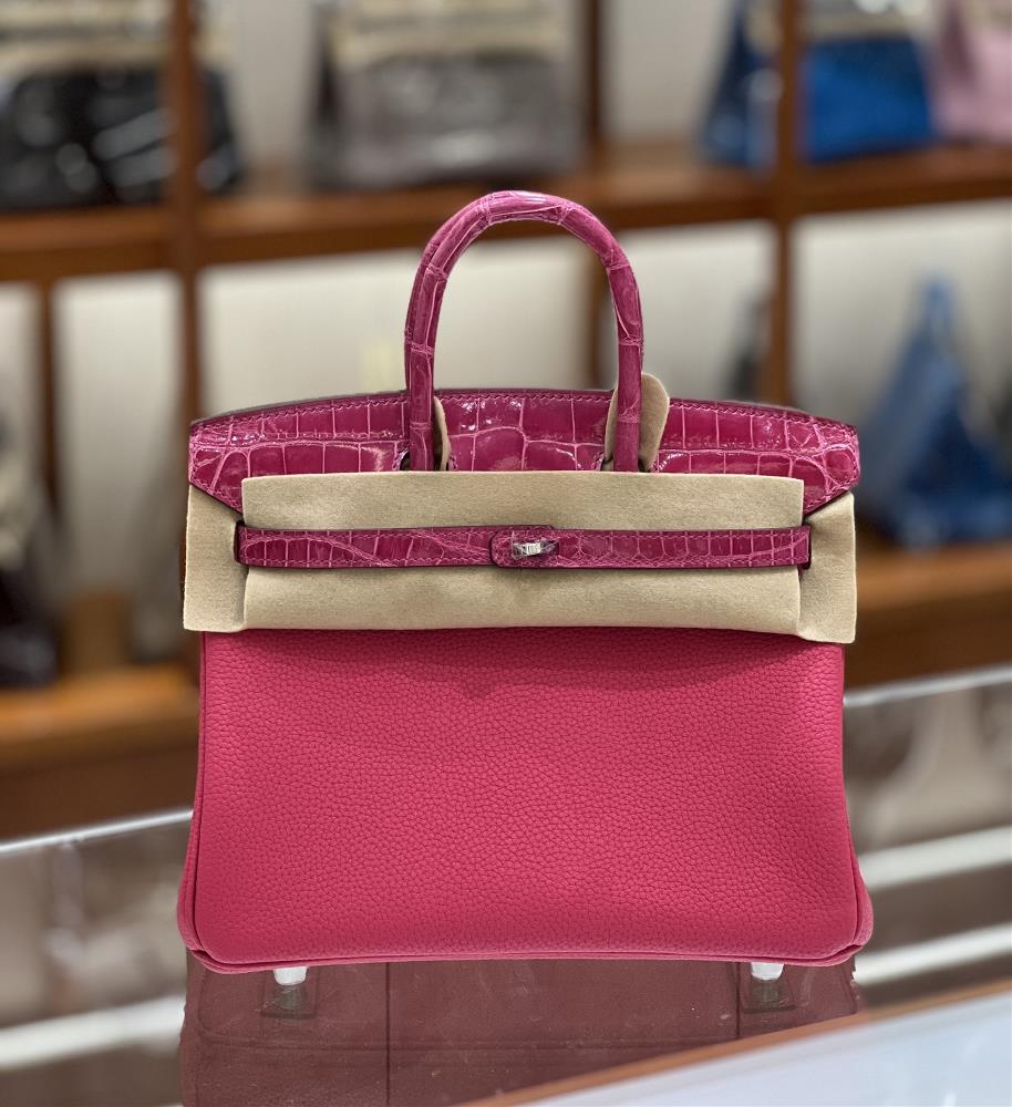 Birkin25 Rose Red Touch Silver Buckle in Stock  professional luxury fashion brand agency businessIf you have wholesale or retail intentions please