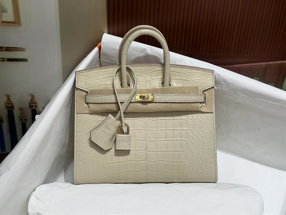 Birkin20CM External seamHcp imported American crocodile skin in stock 3 fish pairs ZP toplevel imported wax thread hand sewing process complete s