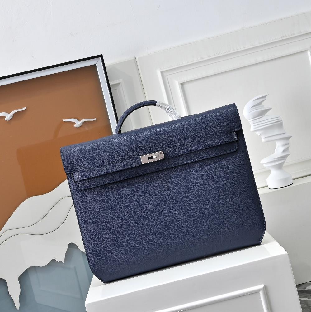 Kelly depeches Epson calf leather business handbag with main compartment for storageBack crotch zipper inner pocketHandheld size 36x29x5  professiona