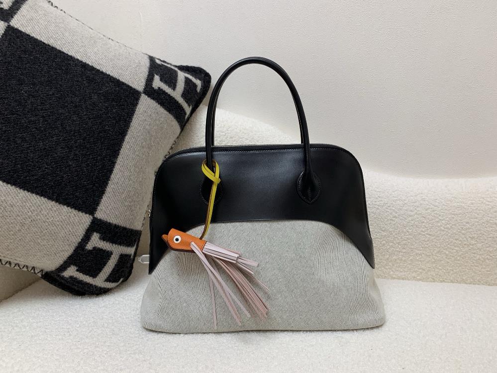 Vintage bag Bolide 35cm panda colored canvas box top of the line handmade  professional luxury fashion brand agency businessIf you have wholesale or