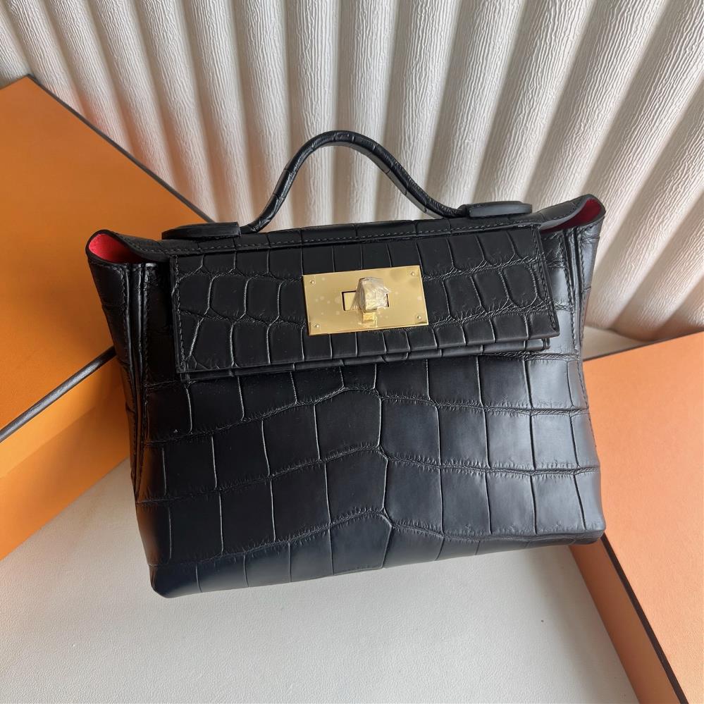 Mini2424 Matte Nilo Crocodile Foggy Nile CrocodileColorCk89 Black Inner S3 Heart RedFirst level craftsmanship fully handmade wax thread sewing  prof