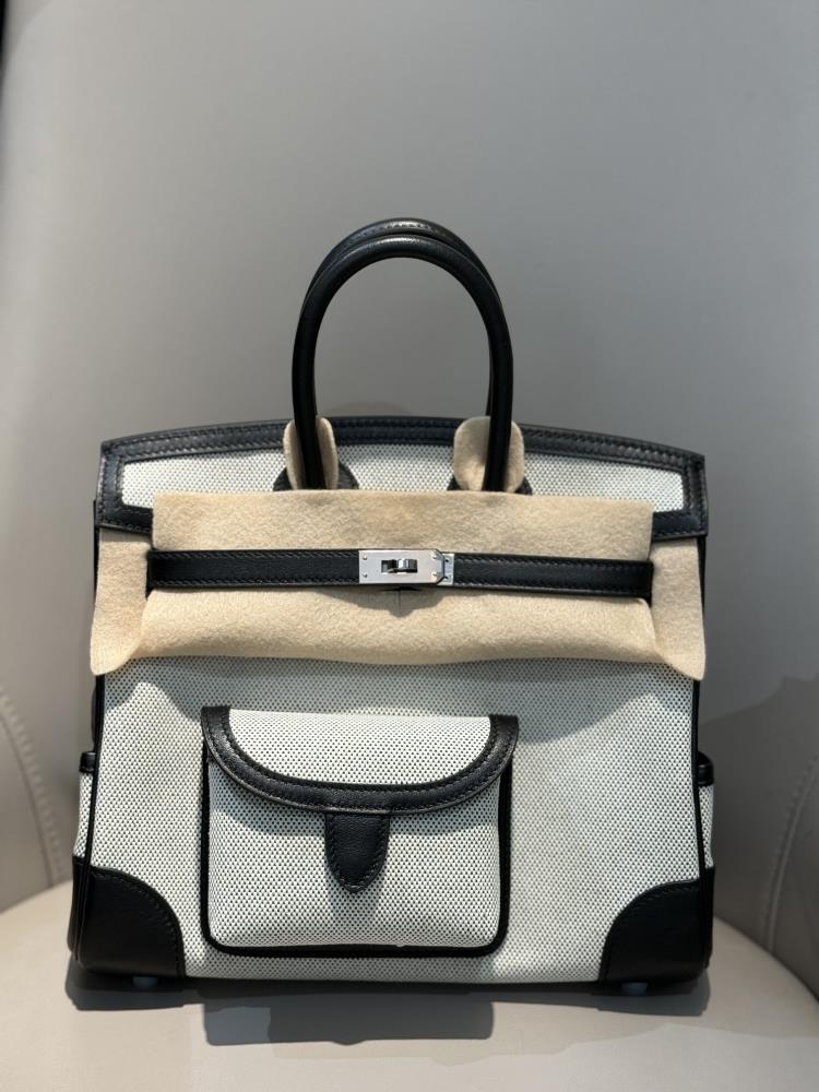 Spot Birkin 25cm Cargo Panda Black and White Silver Buckle  professional luxury fashion brand agency businessIf you have wholesale or retail intenti