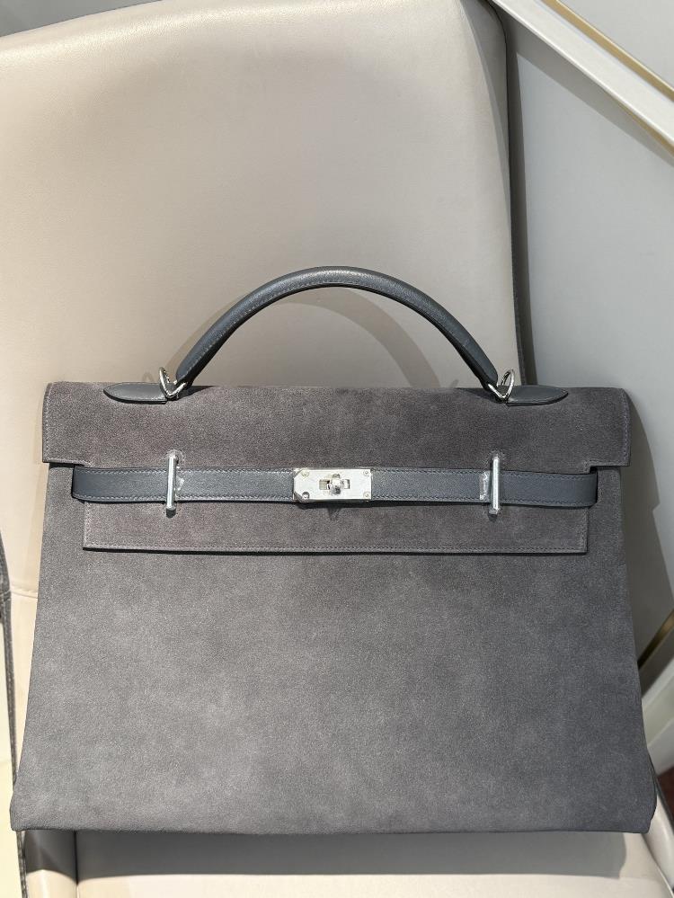 Order shipment Kelly 42cm Maxi suede swift leather with rain cloud gray silver buckle  professional luxury fashion brand agency businessIf you have