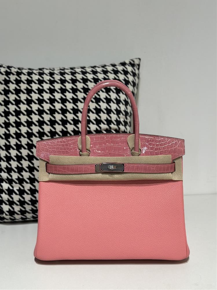 Platinum 30Touch alligator paired with Togo cowhide rose milkshake powder silver buckle  professional luxury fashion brand agency businessIf you ha