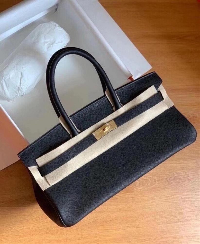 Shoulder birkin 42cm togo black gold buckle handmade wax thread This is a popular item from H family in the past two years with a strong aura and s