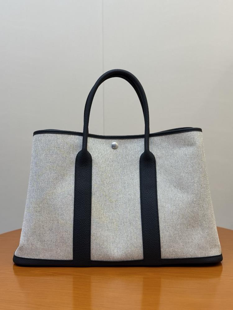Garden Party45cm canvas with Negonda calf leather saddle nail buckle size length 45x depth 31x width 20cm suitable for both lowkey and highend com