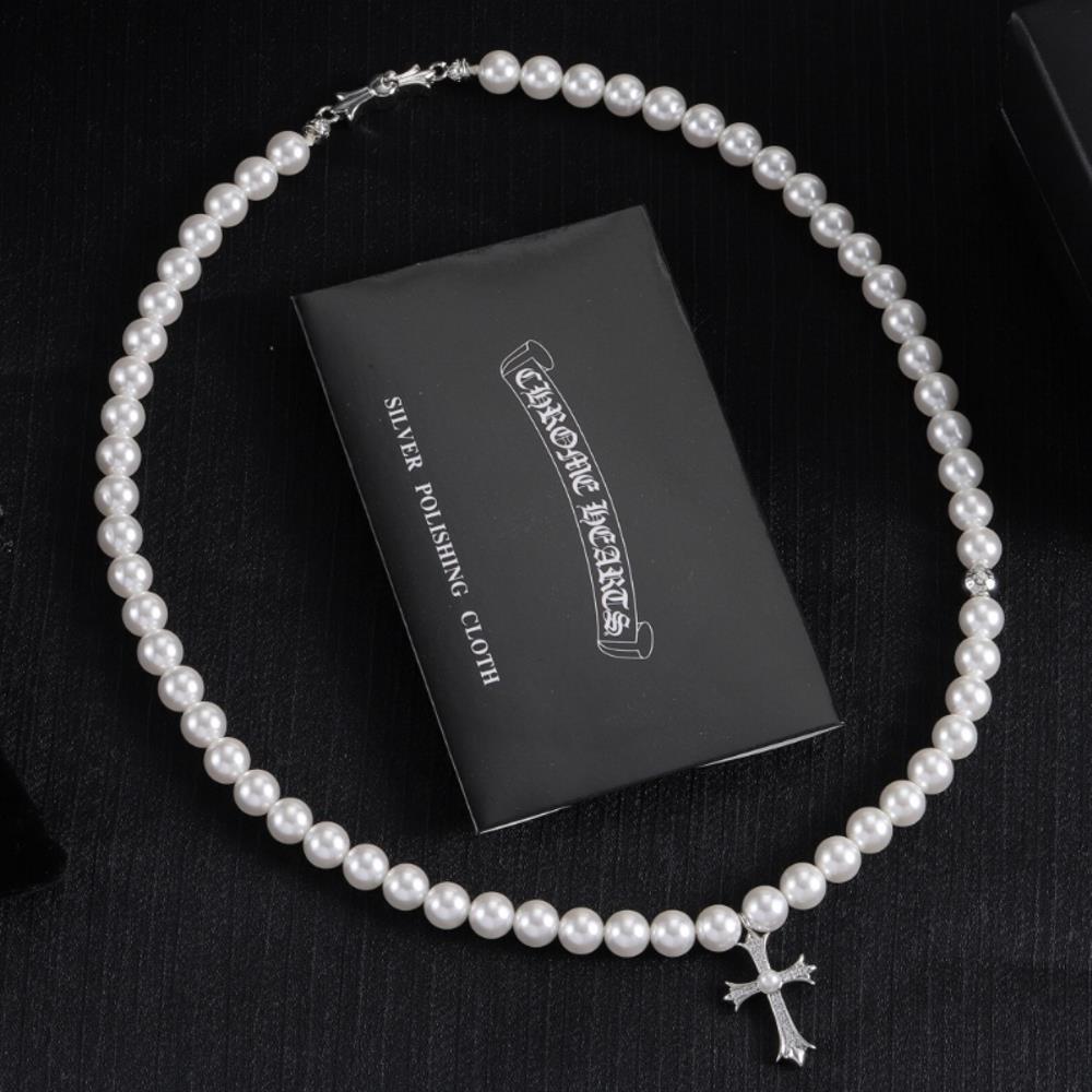 Chrome Hearts X Mikimoto Mikimoto a famous model of the Royal Wood UnionCroheart necklaceTagName  Kroos Heart Necklace tagId 14710348  p