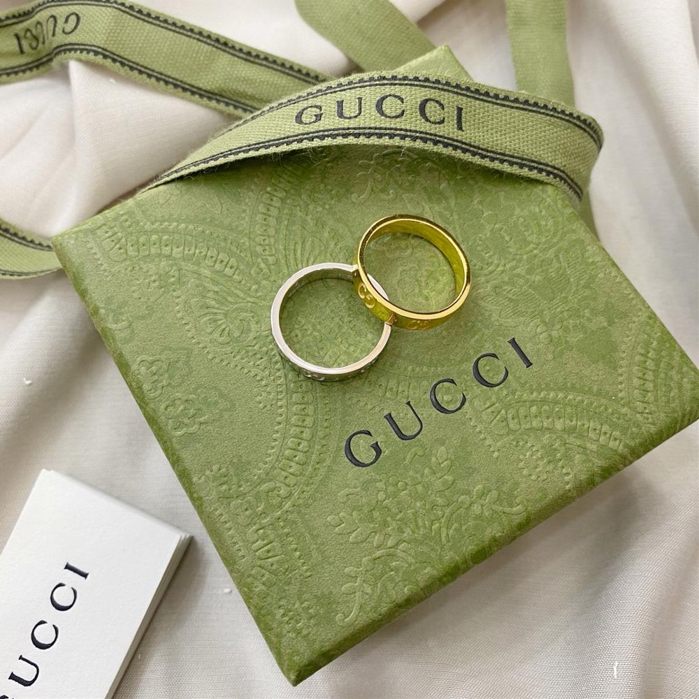 Gucci 925 sterling silver lcon series white gold 18k double g narrow edition ringSize 101214161820TagName  Gucci Ring tagId 10722586  pro