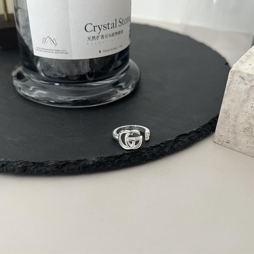 Gucci 925 sterling silver GG Marmont series key ringSize 10 12 14 16 18 20 22 24TagName  Gucci Ring tagId 10722586  professional luxury f