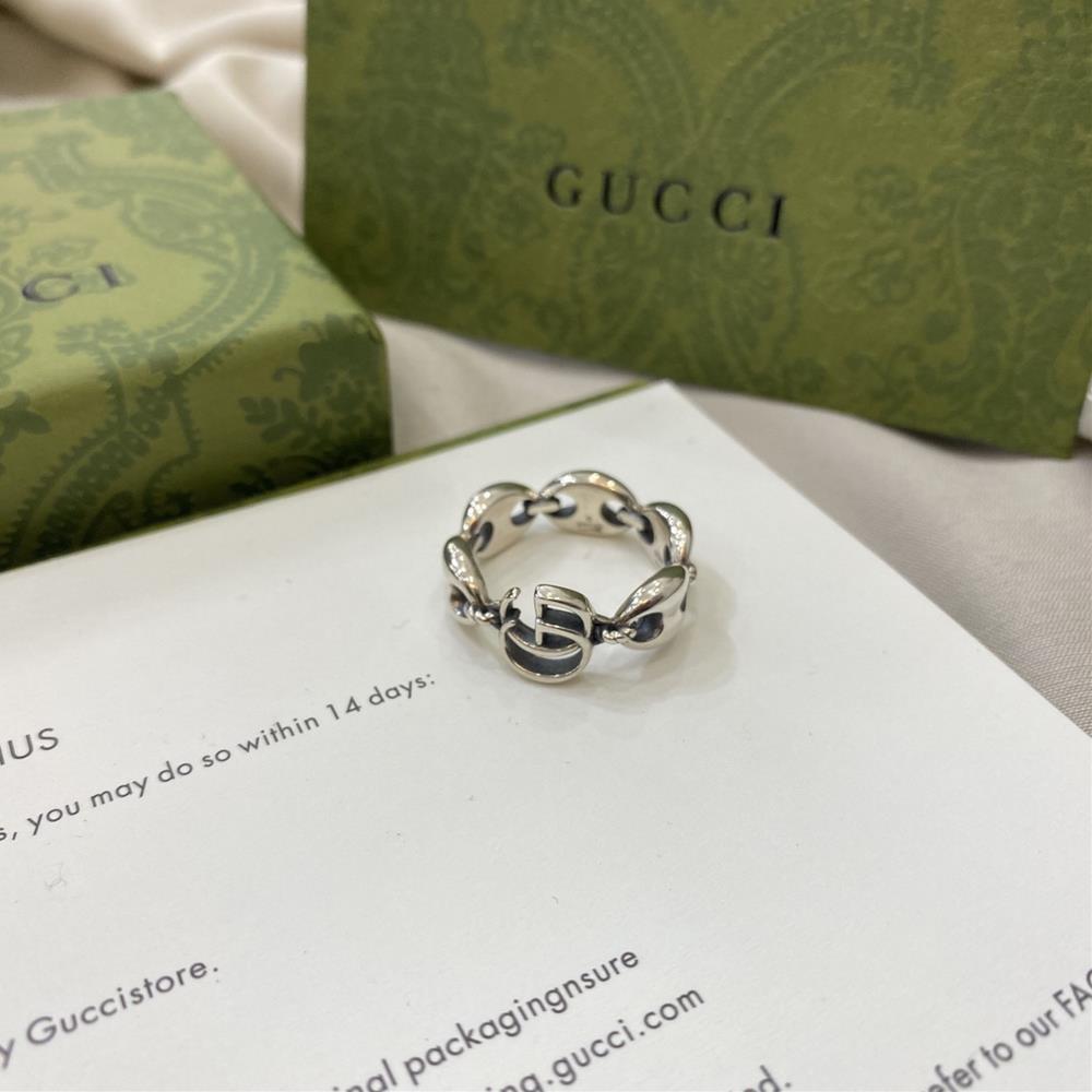 Gucci 925 sterling silver double G pig nose ringSize 1012141618202224TagName  Gucci Ring tagId 10722586  professional luxury fashion bran