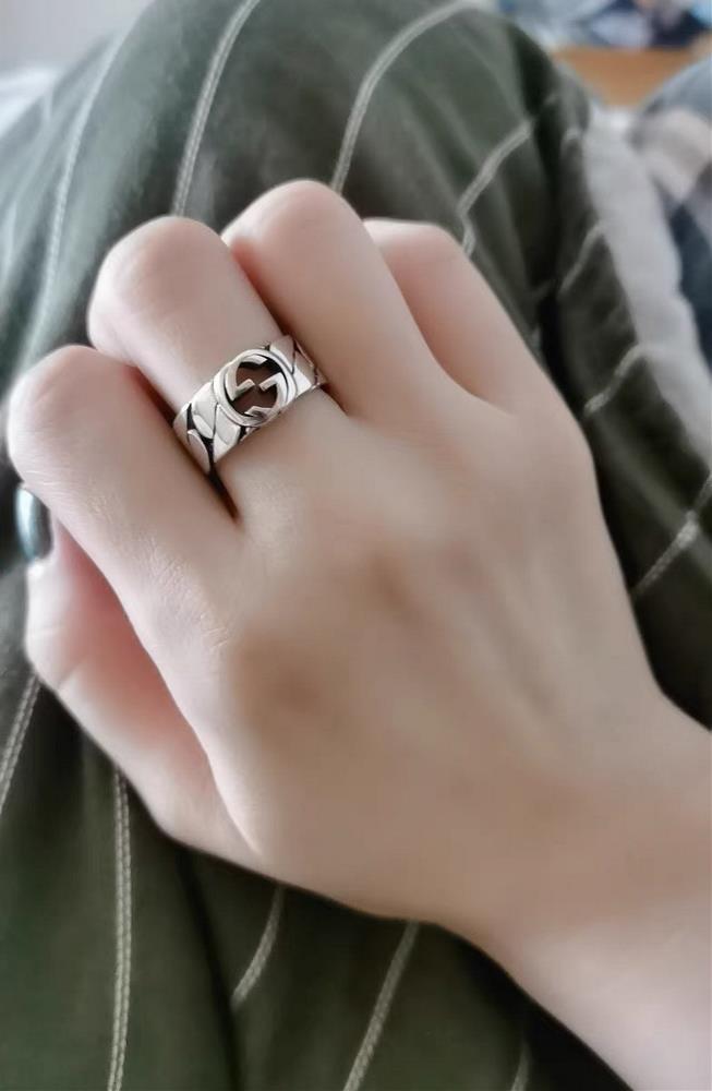 Gucci 925 sterling silver interlocking double G wide ringTagName  Gucci Ring tagId 10722586  professional luxury fashion brand agency bus
