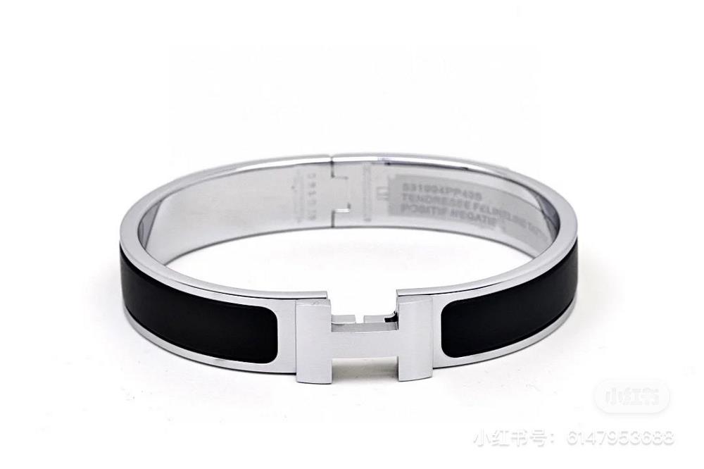 Hermes Black Knight BraceletSilver edged frosted black looks really cooltagId 1056507