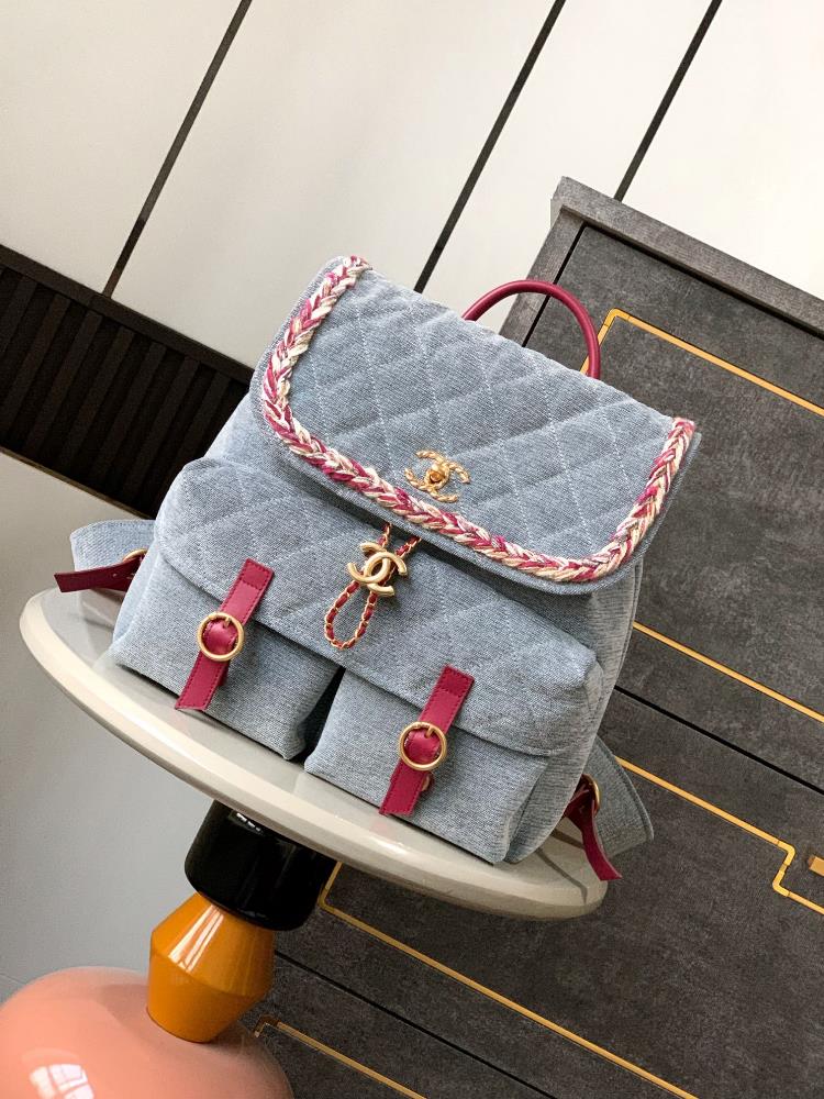 Shipment OHANEL Chanel Salzburg Backpack Denim Blue Dark Series is so beautiful Jisoo is