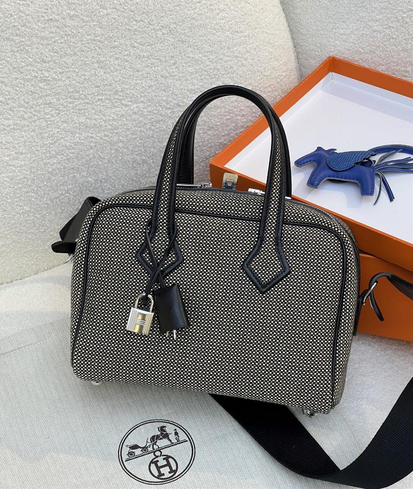 Victoria canvas bag black white brown in stockSize 2451117cm  professional luxury fashion brand agency businessIf you have wholesale or retail i