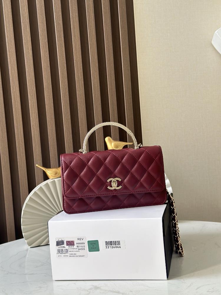 Complete packaging organ bag 25B water drop diamond flash diamond new crossbody organ bag Chanel water drop diamond handle wrist logoChain shoulder c