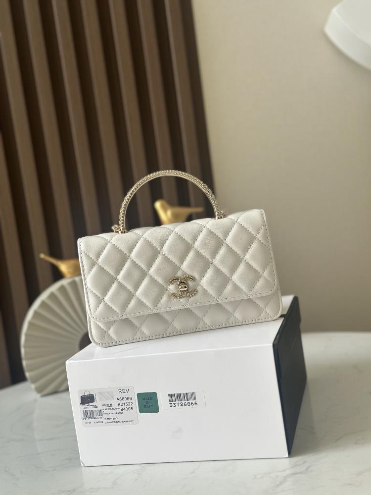 Complete packaging organ bag 25B water drop diamond flash diamond new crossbody organ bag Chanel water drop diamond handle wrist logoChain shoulder c