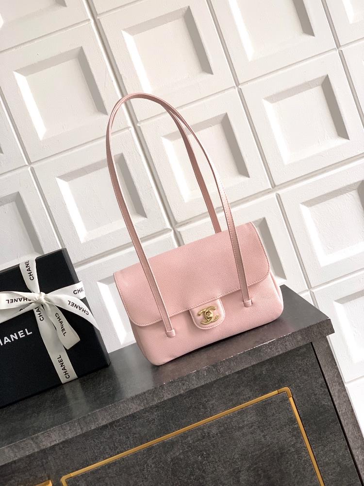 Large size with lock buckle 22cm cherry blossom pink OHANEL 26CJennie celebrity style with a touch of fashionable style to taste This new model is