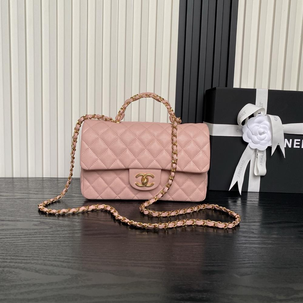Chanel 25B Dual C Logo Handle CF mini AS5702 Exquisite Handle Design More Fashionable Particle Leather with Metal Retro Hardware Texture Wear resistan
