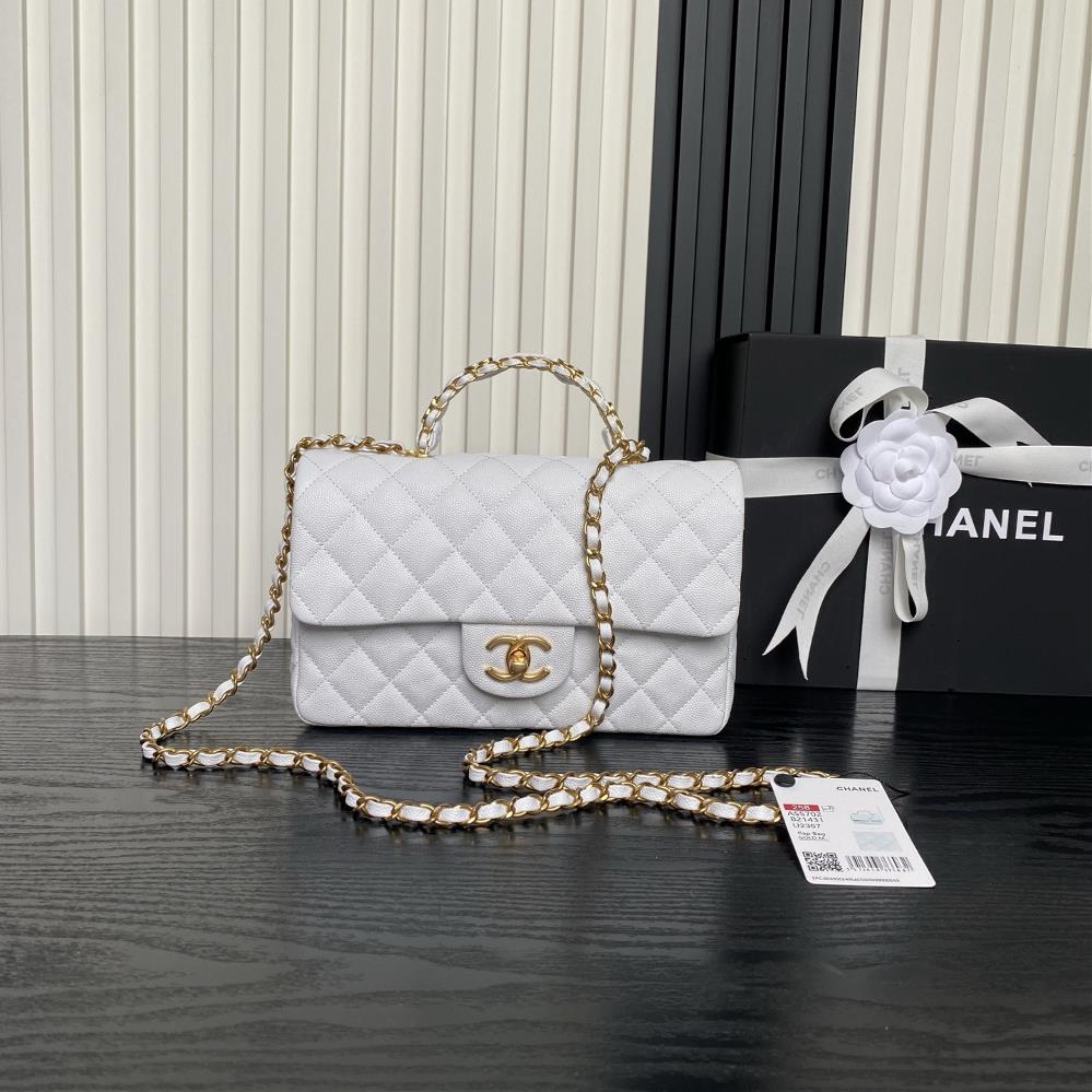 Chanel 25B Dual C Logo Handle CF mini AS5702 Exquisite Handle Design More Fashionable Particle Leather with Metal Retro Hardware Texture Wear resistan