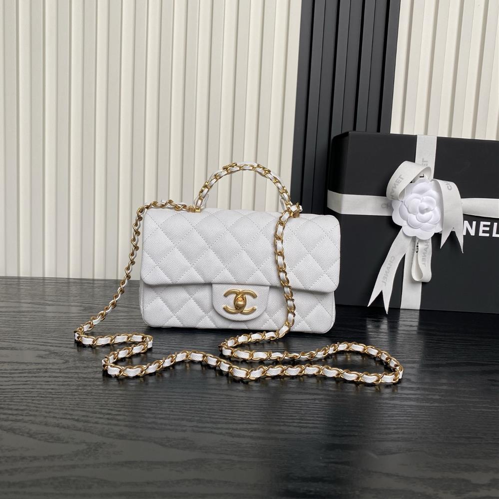 Chanel 25B Dual C Logo Handle CF mini AS5701 Exquisite Handle Design More Fashionable Particle Leather with Metal Retro Hardware Texture Wear resistan