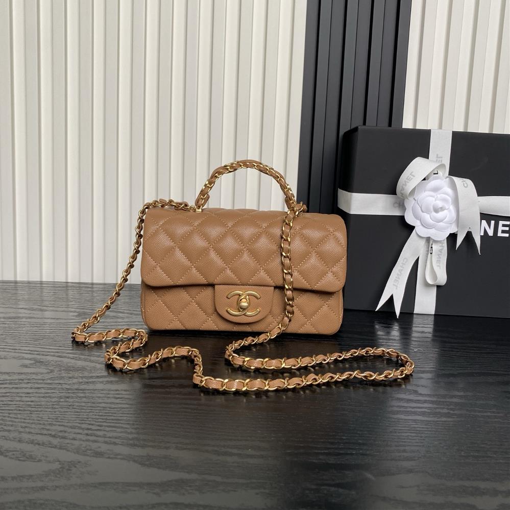 Chanel 25B Dual C Logo Handle CF mini AS5701 Exquisite Handle Design More Fashionable Particle Leather with Metal Retro Hardware Texture Wear resistan