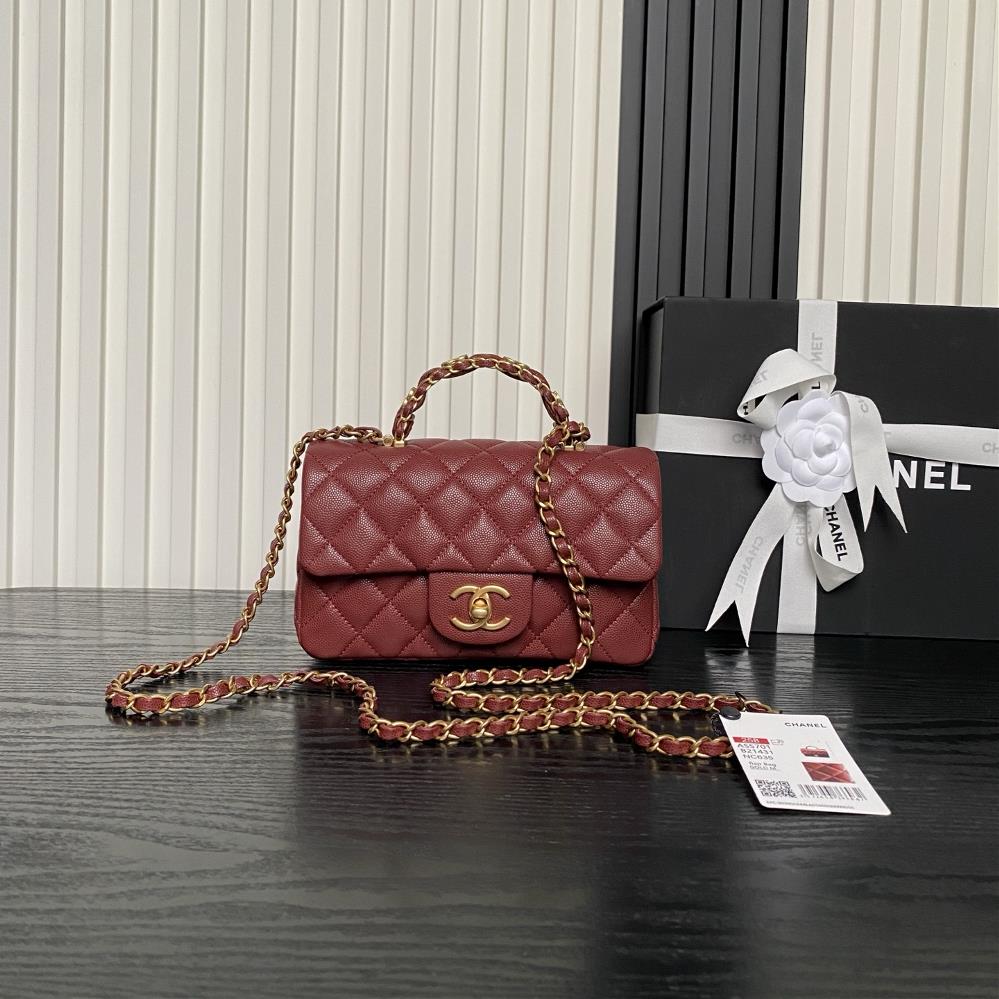 Chanel 25B Dual C Logo Handle CF mini AS5701 Exquisite Handle Design More Fashionable Particle Leather with Metal Retro Hardware Texture Wear resistan