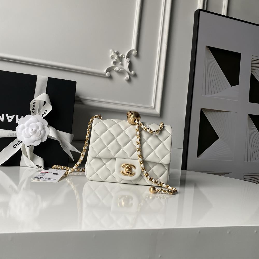 Chanels popular metal CF mini hood bag with gold ball AS1786 added a small gold ball on the chain adding the finishing touch and adding icing on the
