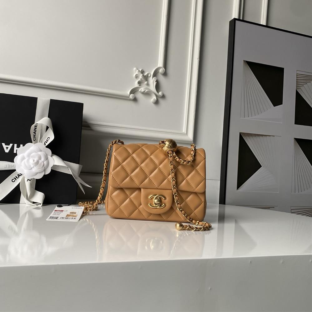 Chanels popular metal CF mini hood bag with gold ball AS1786 added a small gold ball on the chain adding the finishing touch and adding icing on the