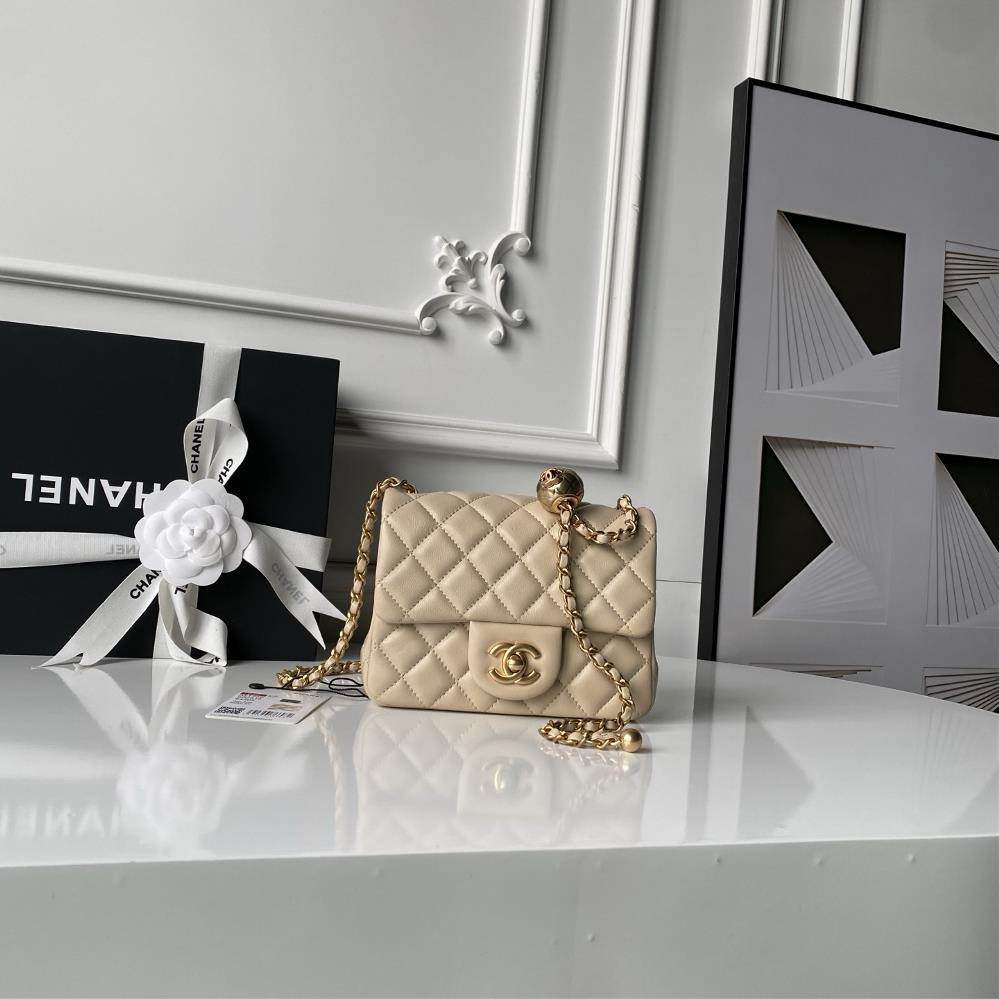Chanels popular metal CF mini hood bag with gold ball AS1786 added a small gold ball on the chain adding the finishing touch and adding icing on the