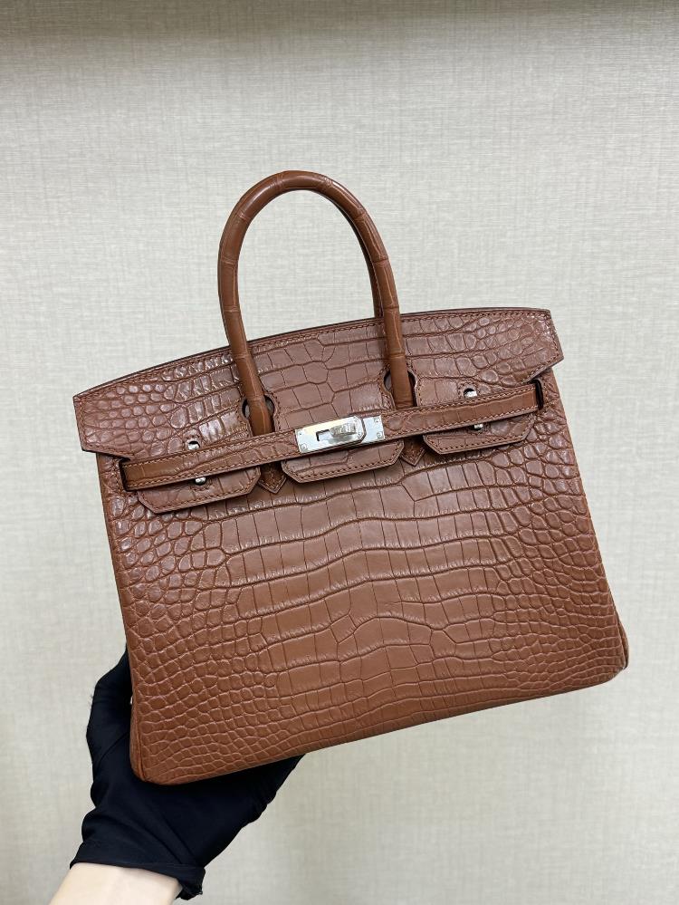 Birkin25 crocodile skin matte gold brown handmade nail hand sewn wax thread  professional luxury fashion brand agency businessIf you have wholesale